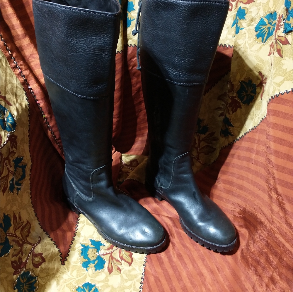 Nike Air Black Leather KneeHigh Boots